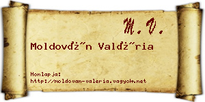 Moldován Valéria névjegykártya
